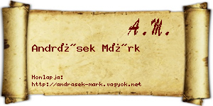 Andrásek Márk névjegykártya