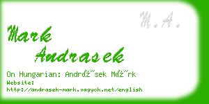 mark andrasek business card